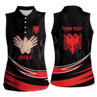 Personalized Shqipe Albania Nation Flag Women Sleeveless Polo Shirt Kuq E Zi Tiranaproud Albanian - Wonder Print Shop
