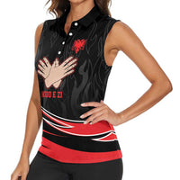 Personalized Shqipe Albania Nation Flag Women Sleeveless Polo Shirt Kuq E Zi Tiranaproud Albanian - Wonder Print Shop