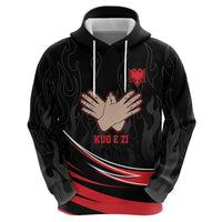Personalized Shqipe Albania Nation Flag Zip Hoodie Kuq E Zi Tiranaproud Albanian - Wonder Print Shop