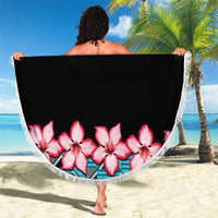 African Adenium Multiflorum Flowers Beach Blanket with Kente Style LT9 - Wonder Print Shop