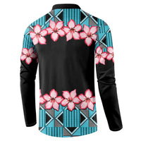 African Adenium Multiflorum Flowers Button Sweatshirt with Kente Style LT9 - Wonder Print Shop