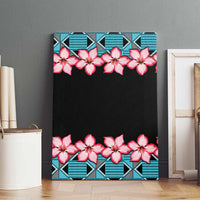 African Adenium Multiflorum Flowers Canvas Wall Art with Kente Style LT9 - Wonder Print Shop