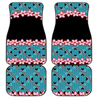 African Adenium Multiflorum Flowers Car Mats with Kente Style LT9 - Wonder Print Shop