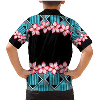 African Adenium Multiflorum Flowers Family Matching Mermaid Dress and Hawaiian Shirt with Kente Style LT9 - Wonder Print Shop