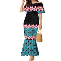 African Adenium Multiflorum Flowers Family Matching Mermaid Dress and Hawaiian Shirt with Kente Style LT9 - Wonder Print Shop