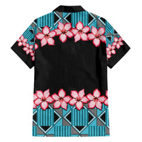 African Adenium Multiflorum Flowers Family Matching Off The Shoulder Long Sleeve Dress and Hawaiian Shirt with Kente Style - Wonder Print Shop