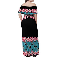 African Adenium Multiflorum Flowers Family Matching Off Shoulder Maxi Dress and Hawaiian Shirt with Kente Style LT9 - Wonder Print Shop