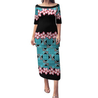 African Adenium Multiflorum Flowers Family Matching Puletasi and Hawaiian Shirt with Kente Style - Wonder Print Shop