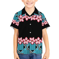 African Adenium Multiflorum Flowers Family Matching Summer Maxi Dress and Hawaiian Shirt with Kente Style - Wonder Print Shop