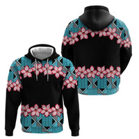 African Adenium Multiflorum Flowers Hoodie with Kente Style - Wonder Print Shop