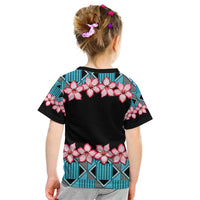 African Adenium Multiflorum Flowers Kid T Shirt with Kente Style - Wonder Print Shop