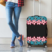 African Adenium Multiflorum Flowers Luggage Cover with Kente Style - Wonder Print Shop