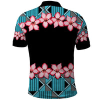 African Adenium Multiflorum Flowers Polo Shirt with Kente Style - Wonder Print Shop