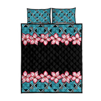 African Adenium Multiflorum Flowers Quilt Bed Set with Kente Style - Wonder Print Shop