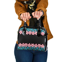 African Adenium Multiflorum Flowers Shoulder Handbag with Kente Style