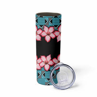 African Adenium Multiflorum Flowers Skinny Tumbler with Kente Style - Wonder Print Shop