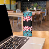African Adenium Multiflorum Flowers Skinny Tumbler with Kente Style - Wonder Print Shop