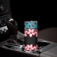 African Adenium Multiflorum Flowers Skinny Tumbler with Kente Style - Wonder Print Shop
