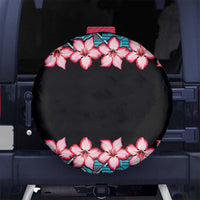 African Adenium Multiflorum Flowers Spare Tire Cover with Kente Style - Wonder Print Shop