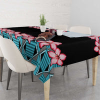 African Adenium Multiflorum Flowers Tablecloth with Kente Style - Wonder Print Shop