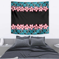 African Adenium Multiflorum Flowers Tapestry with Kente Style - Wonder Print Shop