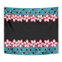 African Adenium Multiflorum Flowers Tapestry with Kente Style - Wonder Print Shop
