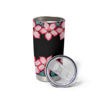 African Adenium Multiflorum Flowers Tumbler Cup with Kente Style - Wonder Print Shop