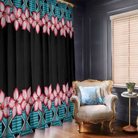 African Adenium Multiflorum Flowers Window Curtain with Kente Style - Wonder Print Shop