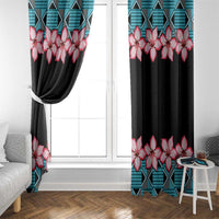 African Adenium Multiflorum Flowers Window Curtain with Kente Style - Wonder Print Shop