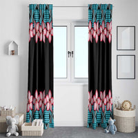 African Adenium Multiflorum Flowers Window Curtain with Kente Style - Wonder Print Shop