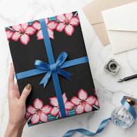 African Adenium Multiflorum Flowers Wrapping Paper Kente Style - Wonder Print Shop