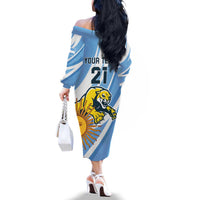 Custom Argentina Rugby Champion Family Matching Off The Shoulder Long Sleeve Dress and Hawaiian Shirt Los Puma with Sporty Style - Wonder Print Shop