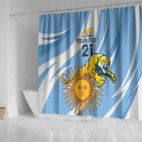 Custom Argentina Rugby Champion Shower Curtain Los Puma with Sporty Style