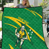 Personalized Australia Rugby Champion Quilt Wallabies Mascot with Sporty Style - Wonder Print Shop