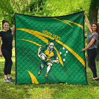 Personalized Australia Rugby Champion Quilt Wallabies Mascot with Sporty Style - Wonder Print Shop