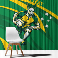 Personalized Australia Rugby Champion Window Curtain Wallabies Mascot with Sporty Style - Wonder Print Shop