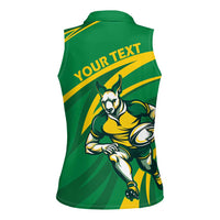 Personalized Australia Rugby Champion Women Sleeveless Polo Shirt Wallabies Mascot with Sporty Style - Wonder Print Shop