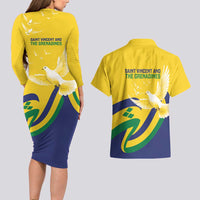Saint Vincent and the Grenadines Couples Matching Long Sleeve Bodycon Dress and Hawaiian Shirt Gratitude to the Land Pride Since 1979 - Wonder Print Shop