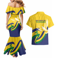 Saint Vincent and the Grenadines Couples Matching Mermaid Dress and Hawaiian Shirt Gratitude to the Land Pride Since 1979 - Wonder Print Shop