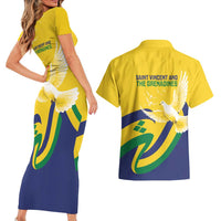 Saint Vincent and the Grenadines Couples Matching Short Sleeve Bodycon Dress and Hawaiian Shirt Gratitude to the Land Pride Since 1979 - Wonder Print Shop