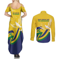 Saint Vincent and the Grenadines Couples Matching Summer Maxi Dress and Long Sleeve Button Shirt Gratitude to the Land Pride Since 1979 - Wonder Print Shop