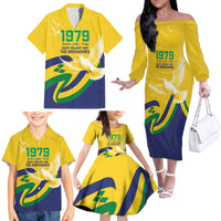 Saint Vincent and the Grenadines Family Matching Off The Shoulder Long Sleeve Dress and Hawaiian Shirt Gratitude to the Land Pride Since 1979 - Wonder Print Shop