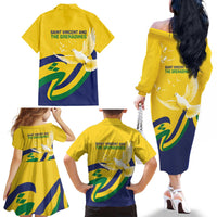 Saint Vincent and the Grenadines Family Matching Off The Shoulder Long Sleeve Dress and Hawaiian Shirt Gratitude to the Land Pride Since 1979 - Wonder Print Shop