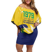 Saint Vincent and the Grenadines Family Matching Off Shoulder Short Dress and Hawaiian Shirt Gratitude to the Land Pride Since 1979 - Wonder Print Shop