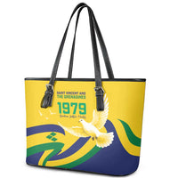 Saint Vincent and the Grenadines Leather Tote Bag Gratitude to the Land Pride Since 1979 - Wonder Print Shop