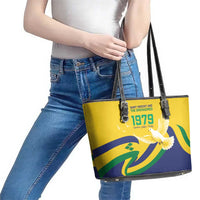 Saint Vincent and the Grenadines Leather Tote Bag Gratitude to the Land Pride Since 1979 - Wonder Print Shop