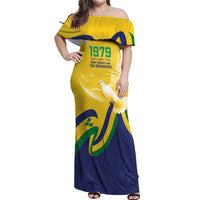 Saint Vincent and the Grenadines Off Shoulder Maxi Dress Gratitude to the Land Pride Since 1979 - Wonder Print Shop
