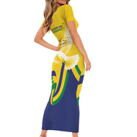 Saint Vincent and the Grenadines Short Sleeve Bodycon Dress Gratitude to the Land Pride Since 1979 - Wonder Print Shop