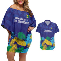 Saint Vincent Land So Beautiful Couples Matching Off Shoulder Short Dress and Hawaiian Shirt Tropical Vibes - Wonder Print Shop