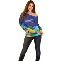 Saint Vincent Land So Beautiful Off Shoulder Sweater Tropical Vibes - Wonder Print Shop